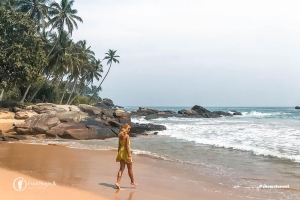 Girl at Goyambokka Beach Tangalle, Best Beaches in Sri Lanka